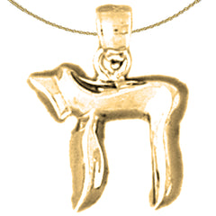Sterling Silver Chais Pendant (Rhodium or Yellow Gold-plated)