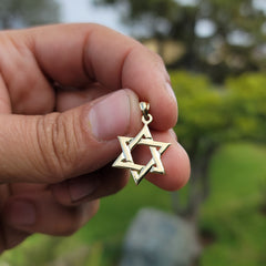 Colgante de estrella de David de plata de ley (bañado en rodio o oro amarillo)