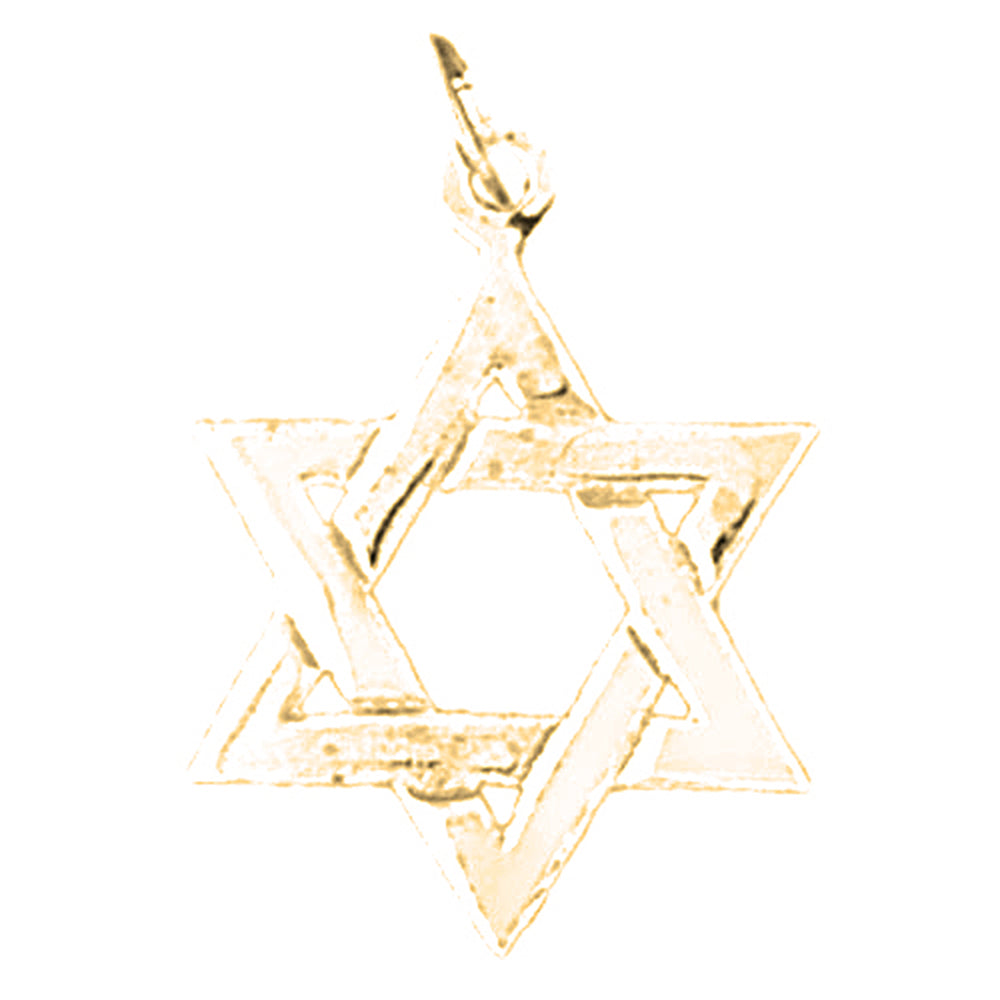 Yellow Gold-plated Silver Star Of David Pendant