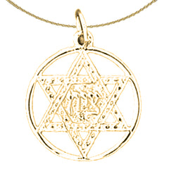 Colgante de estrella de David de plata de ley (bañado en rodio o oro amarillo)