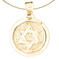 Colgante de estrella de David de plata de ley (bañado en rodio o oro amarillo)