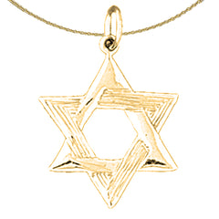 Colgante de estrella de David de plata de ley (bañado en rodio o oro amarillo)