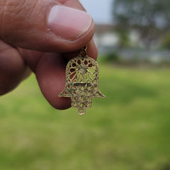 Sterling Silver Chamsah Pendant (Rhodium or Yellow Gold-plated)