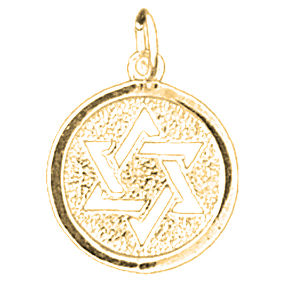 Yellow Gold-plated Silver Star Of David Pendant