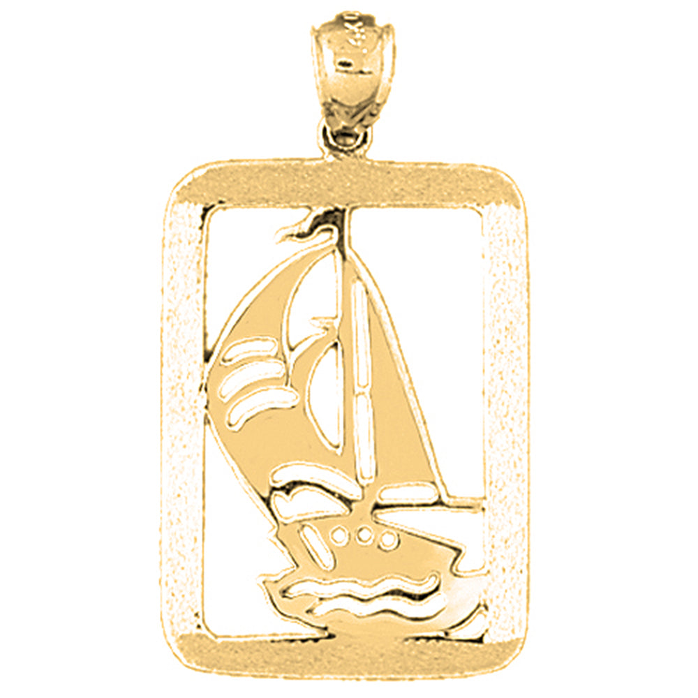 Yellow Gold-plated Silver Sailboat Pendant
