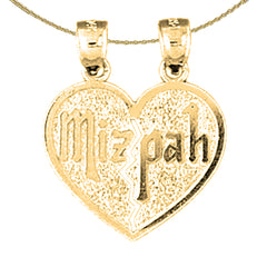Sterling Silver Mizpah Pendant (Rhodium or Yellow Gold-plated)