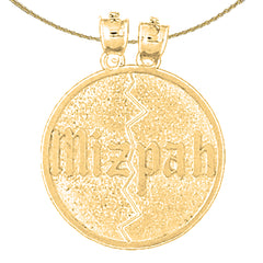 Mizpah-Anhänger aus Sterlingsilber (rhodiniert oder gelbvergoldet)