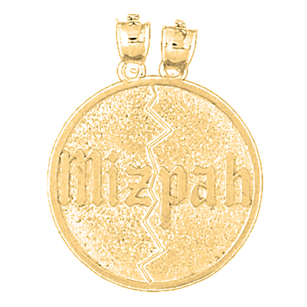 Yellow Gold-plated Silver Mizpah Pendant