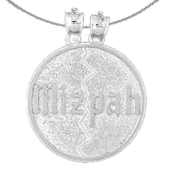 Mizpah-Anhänger aus Sterlingsilber (rhodiniert oder gelbvergoldet)