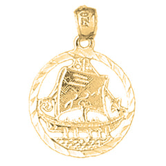 Yellow Gold-plated Silver Sailboat Pendant