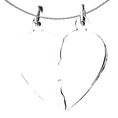 Sterling Silver Handcut Heart Pendant (Rhodium or Yellow Gold-plated)