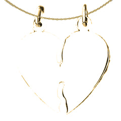 Sterling Silver Handcut Heart Pendant (Rhodium or Yellow Gold-plated)