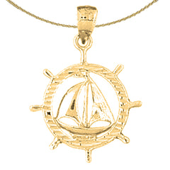 Colgante de velero de plata de ley (bañado en rodio o oro amarillo)