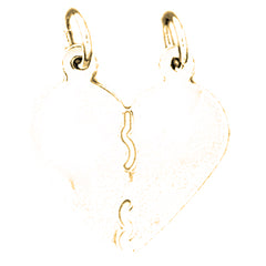 Yellow Gold-plated Silver Handcut Heart Pendant