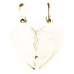 Yellow Gold-plated Silver Handcut Heart Pendant