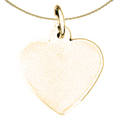 Sterling Silver Handcut Heart Pendant (Rhodium or Yellow Gold-plated)