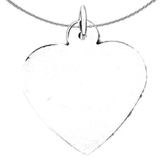 Sterling Silver Handcut Heart Pendant (Rhodium or Yellow Gold-plated)