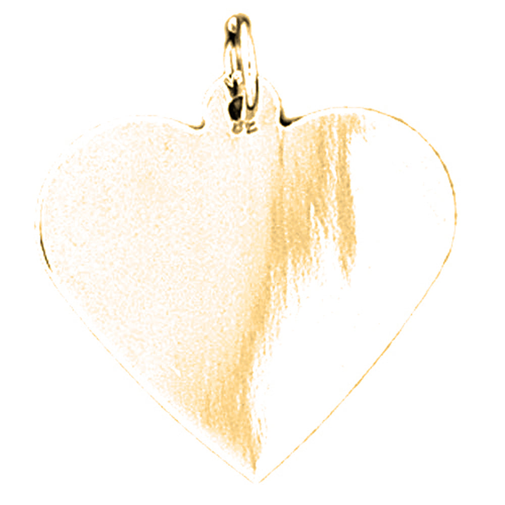 Yellow Gold-plated Silver Handcut Heart Pendant