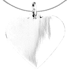 Sterling Silver Handcut Heart Pendant (Rhodium or Yellow Gold-plated)
