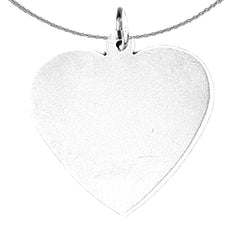 Sterling Silver Handcut Heart Pendant (Rhodium or Yellow Gold-plated)