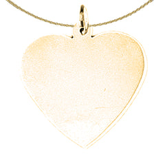 Sterling Silver Handcut Heart Pendant (Rhodium or Yellow Gold-plated)