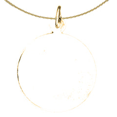 Sterling Silver Handcut Round Pendant (Rhodium or Yellow Gold-plated)
