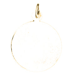 Yellow Gold-plated Silver Handcut Round Pendant
