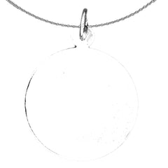 Sterling Silver Handcut Round Pendant (Rhodium or Yellow Gold-plated)