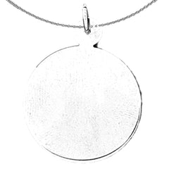 Sterling Silver Handcut Round Pendant (Rhodium or Yellow Gold-plated)