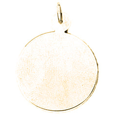 Yellow Gold-plated Silver Handcut Round Pendant