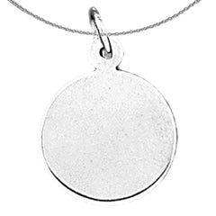 Sterling Silver Handcut Round Pendant (Rhodium or Yellow Gold-plated)