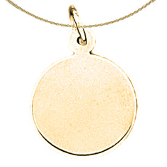 Sterling Silver Handcut Round Pendant (Rhodium or Yellow Gold-plated)