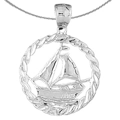 Segelboot-Anhänger aus Sterlingsilber (rhodiniert oder gelbvergoldet)