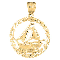 Yellow Gold-plated Silver Sailboat Pendant