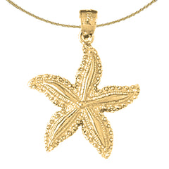 Colgante de estrella de mar de plata de ley (bañado en rodio o oro amarillo)