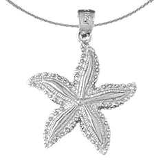 Colgante de estrella de mar de plata de ley (bañado en rodio o oro amarillo)