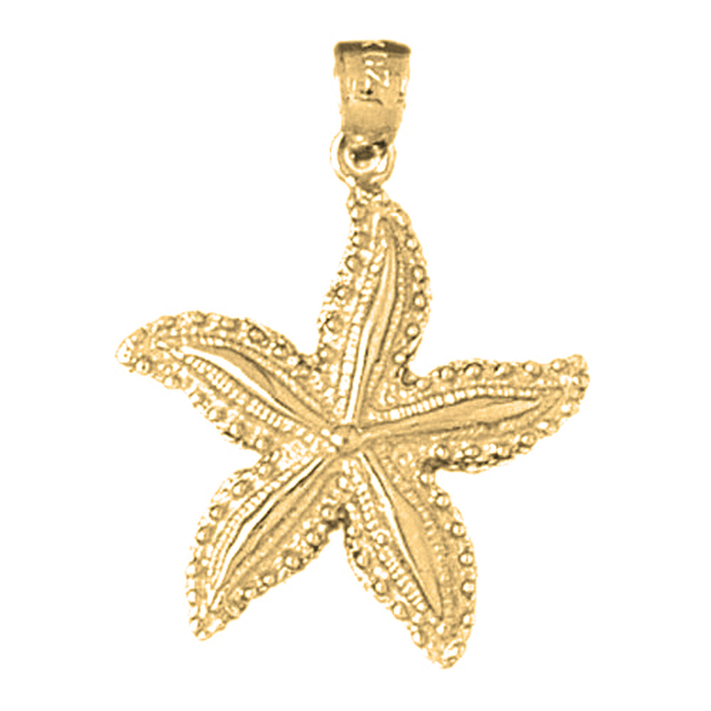 Yellow Gold-plated Silver Starfish Pendant