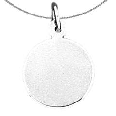 Sterling Silver Handcut Round Pendant (Rhodium or Yellow Gold-plated)