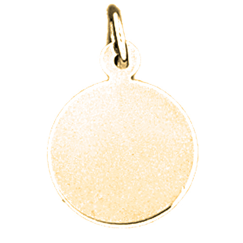 Yellow Gold-plated Silver Handcut Round Pendant