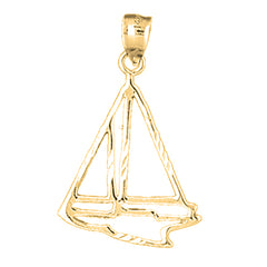 Yellow Gold-plated Silver Sailboat Pendant