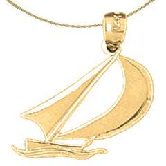 Colgante de velero de plata de ley (bañado en rodio o oro amarillo)