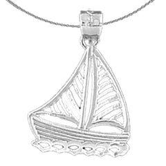 Colgante de velero de plata de ley (bañado en rodio o oro amarillo)