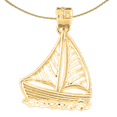 Colgante de velero de plata de ley (bañado en rodio o oro amarillo)