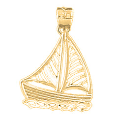 Yellow Gold-plated Silver Sailboat Pendant