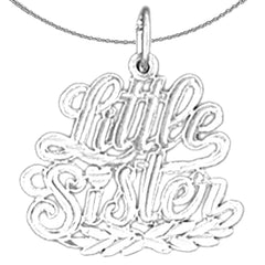 Sterling Silver Little Sister Pendant (Rhodium or Yellow Gold-plated)
