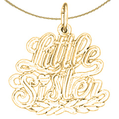 Sterling Silver Little Sister Pendant (Rhodium or Yellow Gold-plated)