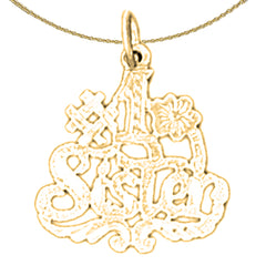 Sterling Silver #1 Sister Pendant (Rhodium or Yellow Gold-plated)