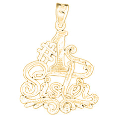 Yellow Gold-plated Silver #1 Sister Pendant
