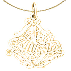 Sterling Silver #1 Daughter Pendant (Rhodium or Yellow Gold-plated)