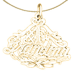 Sterlingsilber-Anhänger Nr. 1 für Oma (rhodiniert oder gelbvergoldet)